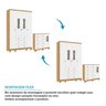 Quarto de Bebê com Guarda-Roupas 4 Portas Janeladas Cômoda e Berço 100% MDF Lana Espresso Móveis - 6