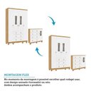 Ver imagem 6 de Quarto de Bebê Berço, Guarda Roupa e Cômoda com Janela 100% MDF Lana Espresso Móveis Branco/Amêndoa