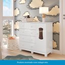 Ver mais imagens de Quarto de Bebê Guarda-Roupa 3 Portas Cômoda e Berço 100% MDF Lana Espresso Móveis Branco Brilho