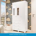 Ver imagem 7 de Quarto de Bebê Guarda-Roupa 3 Portas Cômoda e Berço 100% MDF Lana Espresso Móveis Branco Brilho