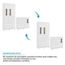 Ver imagem 6 de Quarto de Bebê Guarda-Roupa 3 Portas Cômoda e Berço 100% MDF Lana Espresso Móveis Branco Brilho