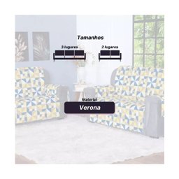 Kit Capa Protetora P/ Sofá 3 E 2 Lugares Tecido Repele Água - 2
