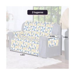 Kit Capa Protetora P/ Sofá 3 E 2 Lugares Tecido Repele Água - 4