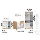 Ver imagem 4 de Quarto de Bebê Guarda-Roupa 3 Portas Cômoda e Berço MDF Lana Espresso Móveis Branco Brilho/Amêndoa