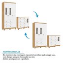Ver imagem 6 de Quarto de Bebê Guarda-Roupa 3 Portas Cômoda e Berço MDF Lana Espresso Móveis Branco Brilho/Amêndoa