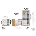 Ver imagem 4 de Quarto de Bebê Guarda-Roupa 3 Portas Cômoda e Berço MDF Lana Espresso Móveis Amêndoa/Branco Brilho
