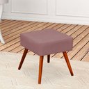Ver imagem 2 de Puff Banqueta Decorativa com Pés Palito Lívia W01 Suede Rosê - Lyam Decor