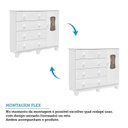 Ver imagem 7 de Quarto de Bebê Berço com Rodízios Cômoda 1 Porta Janelada 100% MDF Lana Espresso Móveis Branco