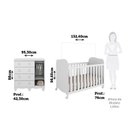 Ver imagem 5 de Quarto de Bebê Berço com Rodízios Cômoda 1 Porta Janelada 100% MDF Lana Espresso Móveis Branco