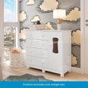 Ver mais imagens de Quarto de Bebê Berço com Rodízios Cômoda 1 Porta Janelada 100% MDF Lana Espresso Móveis Branco