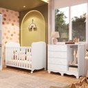 Ver imagem 3 de Quarto de Bebê Cômoda com 1 Porta Janelada e Berço com Rodízios 100% Mdf Lana Espresso Móveis