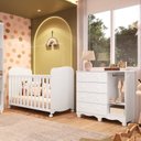 Ver imagem 3 de Quarto de Bebê Cômoda com 1 Porta Janelada e Berço com Rodízios 100% Mdf Lana Espresso Móveis