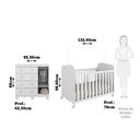 Ver imagem 5 de Quarto de Bebê Cômoda com 1 Porta Janelada e Berço com Rodízios 100% Mdf Lana Espresso Móveis