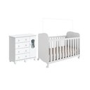 Ver imagem 4 de Quarto de Bebê Cômoda com 1 Porta Janelada e Berço com Rodízios 100% Mdf Lana Espresso Móveis