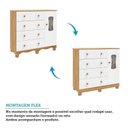 Ver imagem 7 de Quarto de Bebê Berço com Rodízios Cômoda 1 Porta 100% MDF Lana Espresso Móveis Branco/Amêndoa