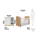 Ver imagem 5 de Quarto de Bebê Berço com Rodízios Cômoda 1 Porta 100% MDF Lana Espresso Móveis Branco/Amêndoa