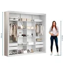 Ver imagem 3 de Guarda Roupa Closet Triplo Nt6060 Mdf Preto Tx Amoudi Móveis