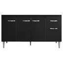 Ver imagem 3 de Balcão Gabinete de Pia Gabriela 150cm Preto S/Tampo - AJL Móveis