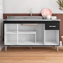 Ver imagem 2 de Balcão Gabinete de Pia Gabriela 150cm Preto S/Tampo - AJL Móveis