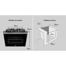 Fogão de Embutir 5 Bocas Preto com Mesa de Vidro Dako Diplomata Bivolt - 7