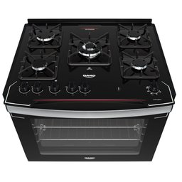 Fogão de Embutir 5 Bocas Preto com Mesa de Vidro Dako Diplomata Bivolt - 3