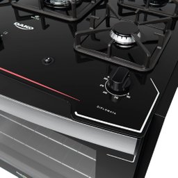 Fogão de Embutir 5 Bocas Preto com Mesa de Vidro Dako Diplomata Bivolt - 4