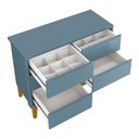 Ver imagem 5 de Jogo de Quarto Infantil Classic Guarda Roupa 3 Portas e Cômoda 6 Gavetas Azul Fosco com Pés Madeira