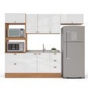 Ver imagem 5 de Cozinha Pérola 270cm com Rodapé 4 Peças Branco/Freijó Yescasa