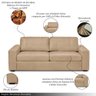 Sofá Decorativo Agatha 3 Lugares Sala de Estar 235cm Pés em Madeira Couro Nude G88 - Gran Belo - 5