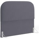 Ver imagem 2 de Cabeceira Cama Box Queen 160cm Lanna com Puff Recamier Doha W01 Suede Cinza - Lyam Decor