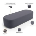 Ver imagem 5 de Cabeceira Cama Box Queen 160cm Lanna com Puff Recamier Doha W01 Suede Cinza - Lyam Decor