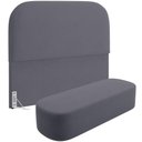 Ver imagem 1 de Cabeceira Cama Box Queen 160cm Lanna com Puff Recamier Doha W01 Suede Cinza - Lyam Decor