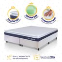 Ver imagem 4 de Conjunto Box Branco Durban Azul Espuma D28 King 193x203x57 - King House