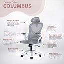Ver imagem 4 de Cadeira de Escritório Presidente Tela Mesh Sistema Relax Branco/Cinza Columbus Rivatti