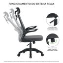 Ver imagem 5 de Cadeira de Escritório Presidente Tela Mesh Sistema Relax Branco/Cinza Columbus Rivatti