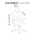 Ver imagem 3 de Cadeira Escritório Presidente Office Columbus com Tela Mesh