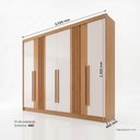 Ver imagem 3 de Guarda-Roupa Casal 6 Portas 4 Gavetas Nathaniel Espresso Móveis Marrom/Nature/Off White