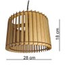 Lustre Luminária Pendente de Madeira MDF Mod. Paris Pq Inclinado - 4