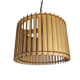 Lustre Luminária Pendente de Madeira MDF Mod. Paris Pq Inclinado - 1
