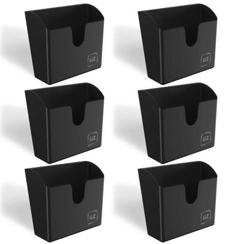 Kit 6 Suportes Porta Guardanapo de Mesa para Restaurantes Lancherias Uz Slim Pretos