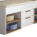 Ver imagem 3 de Cama Solteiro New Conect 2 Gavetas Branco/Jatobá - Santos Andirá