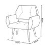 Kit 4 Poltronas Decorativa Breda Prime Veludo Azul Marinho Base Fixa em Madeira Maciça - 5