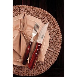 Garfo Jumbo Tramontina com Lamina em Aço Inox e Cabo em Madeira Polywood Vermelho - 5