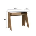 Ver imagem 4 de Mesa Escrivaninha de Escritório com 1 Nicho e 1 Gaveta Sakks Mel Branco