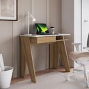 Ver imagem 2 de Mesa Escrivaninha de Escritório com 1 Nicho e 1 Gaveta Sakks Mel Branco