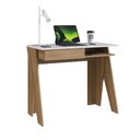 Ver imagem 3 de Mesa Escrivaninha de Escritório com 1 Nicho e 1 Gaveta Sakks Mel Branco