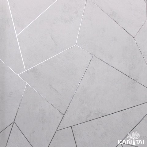 Papel de Parede Kantai White Swan - Geométrico Zara Fio de Prata
