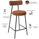 Ver imagem 4 de Kit 02 Banquetas Baixa para Cozinha Sala de Jantar Bar Bancada Milão L02 Bouclê Terracota - lyam dec