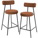Ver imagem 1 de Kit 02 Banquetas Baixa para Cozinha Sala de Jantar Bar Bancada Milão L02 Bouclê Terracota - lyam dec