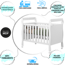 Ver imagem 3 de Berço Multifuncional Mini Cama com Colchão Grade Removível:branco